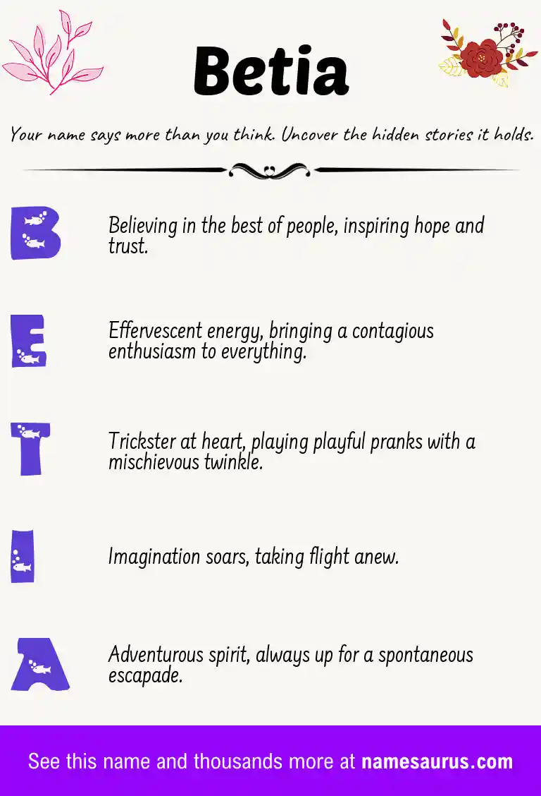 Acrostic poem about Betia.
