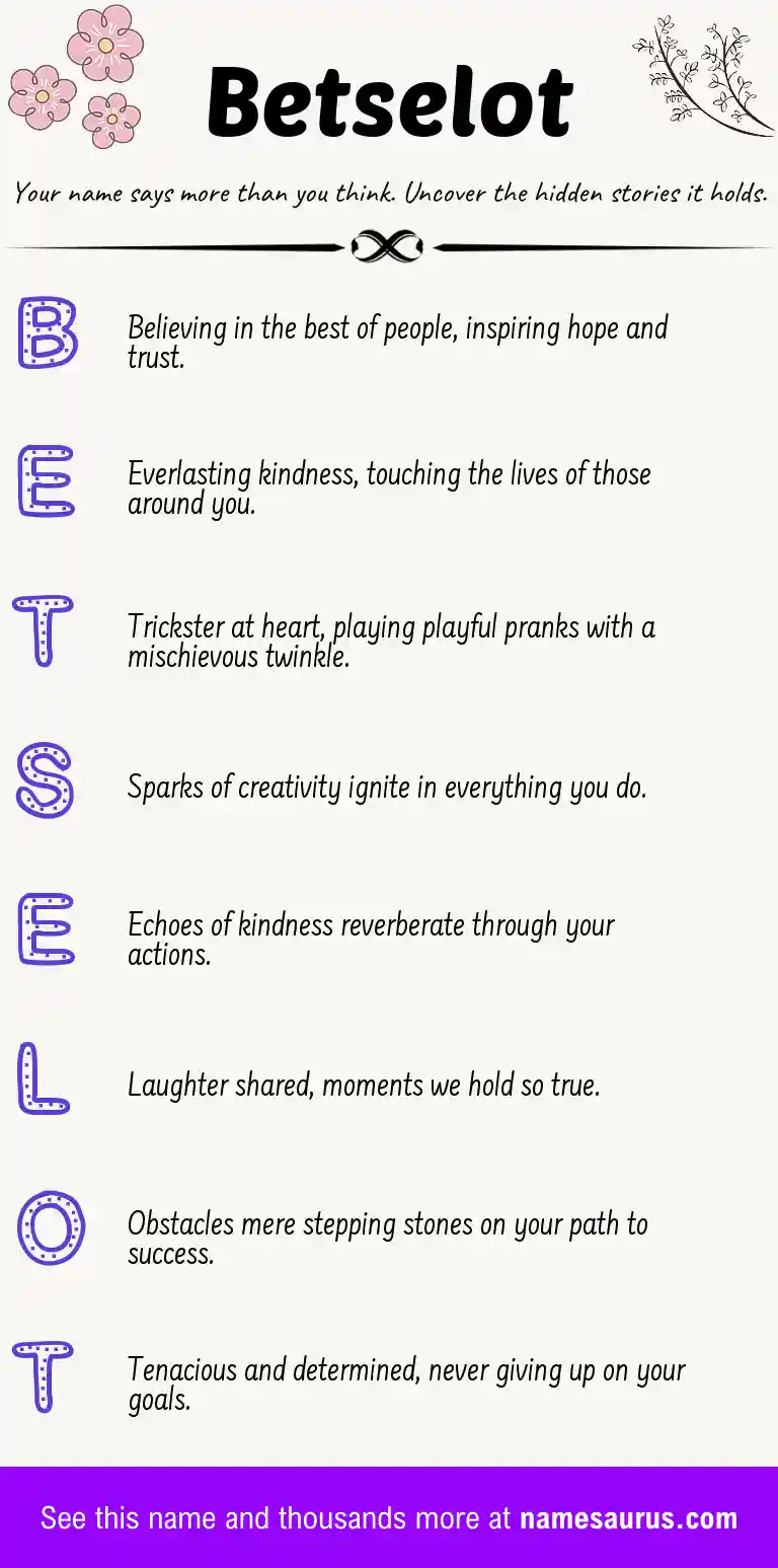Acrostic poem about Betselot.