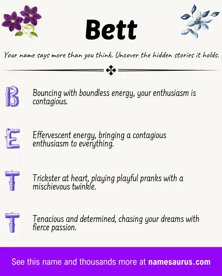 Acrostic poem about Bett.