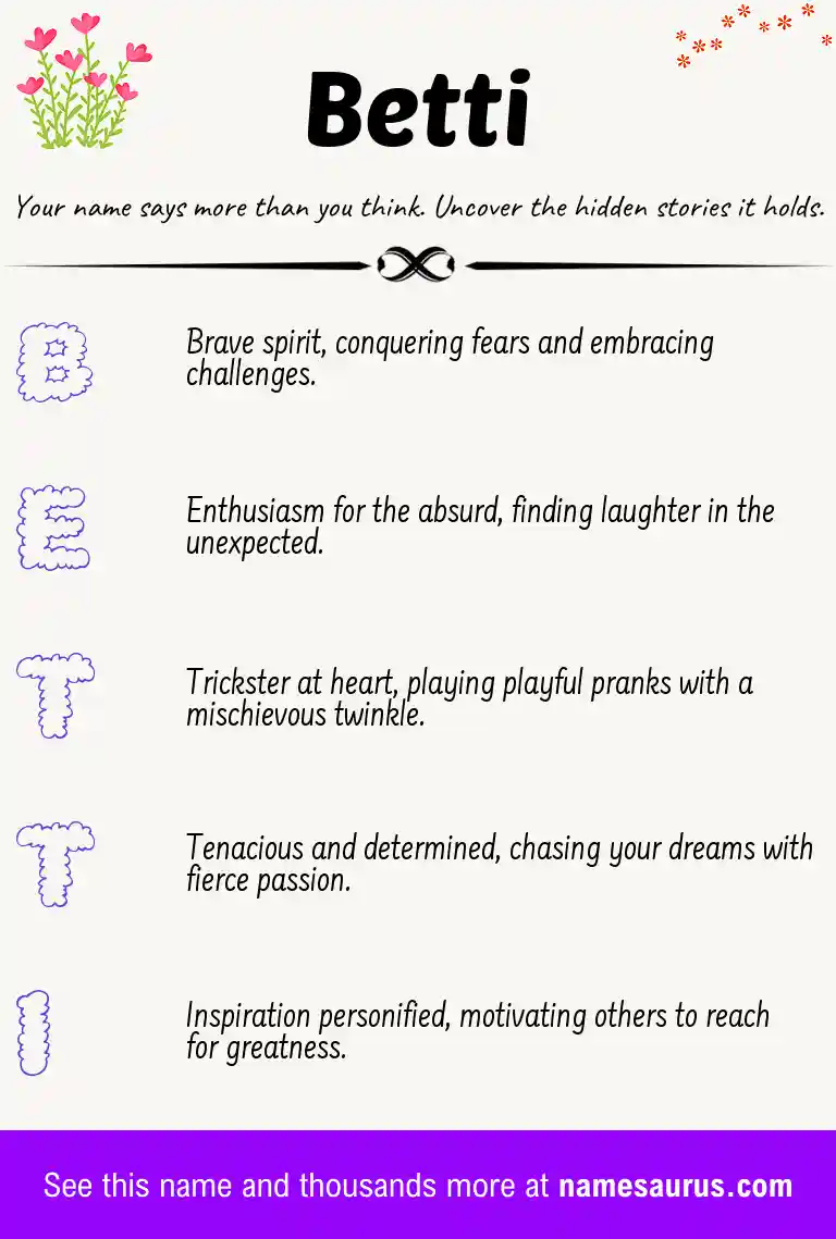 Acrostic poem about Betti.