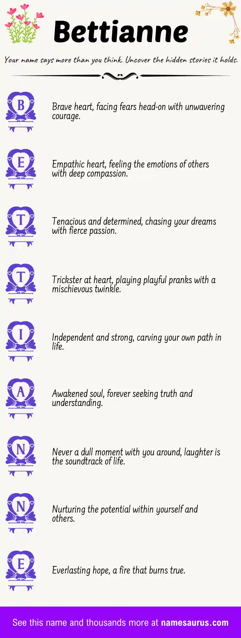 Acrostic poem about Bettianne.