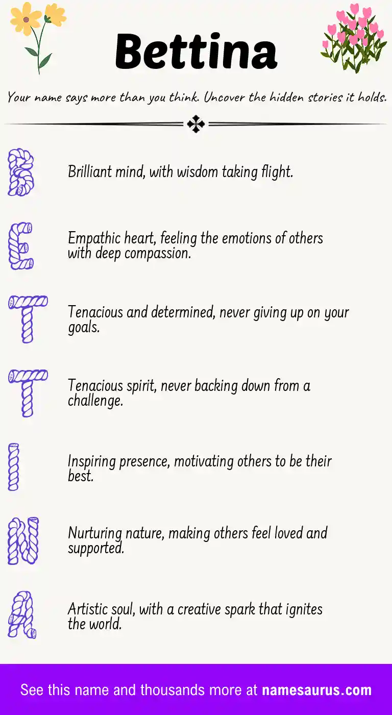Acrostic poem about Bettina.