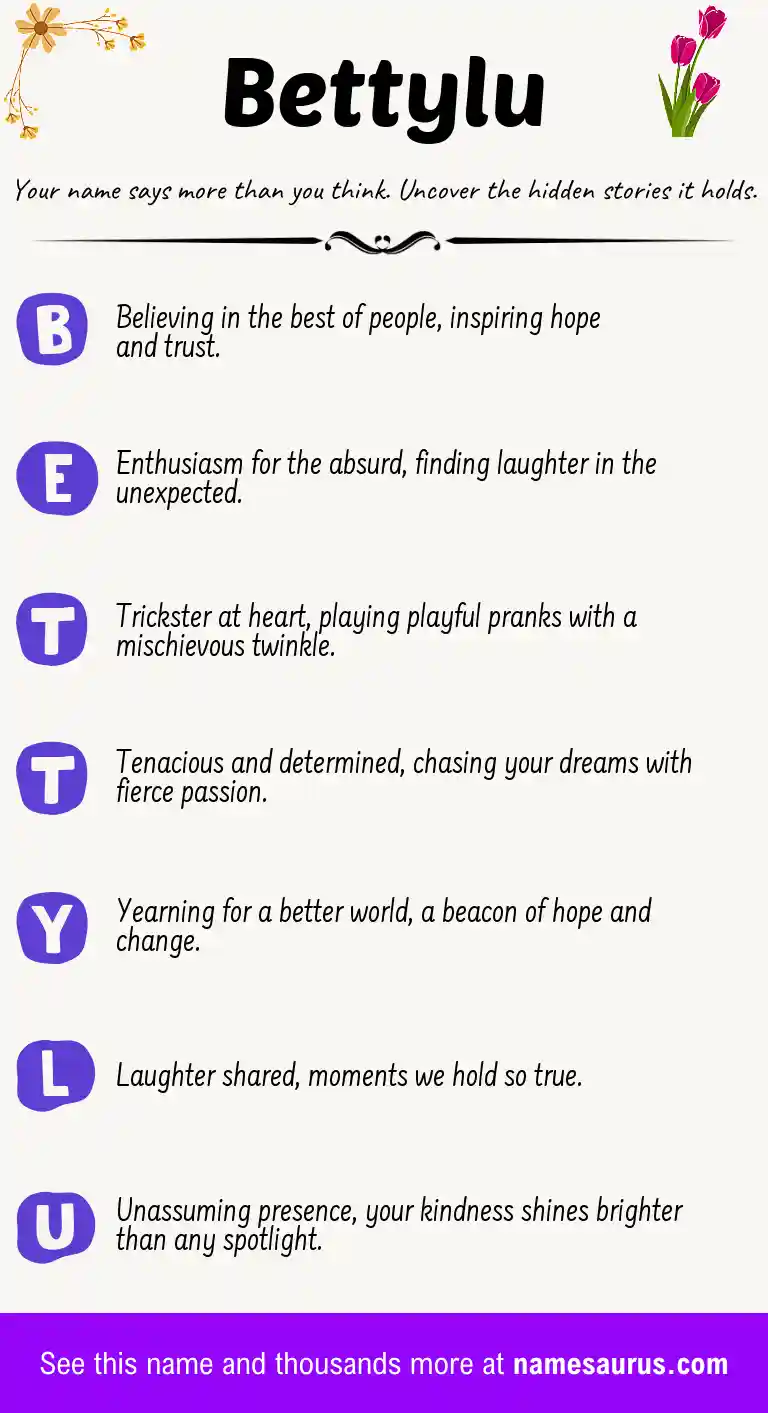 Acrostic poem about Bettylu.