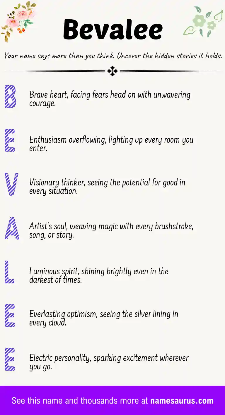 Acrostic poem about Bevalee.