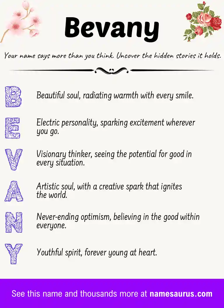 Acrostic poem about Bevany.