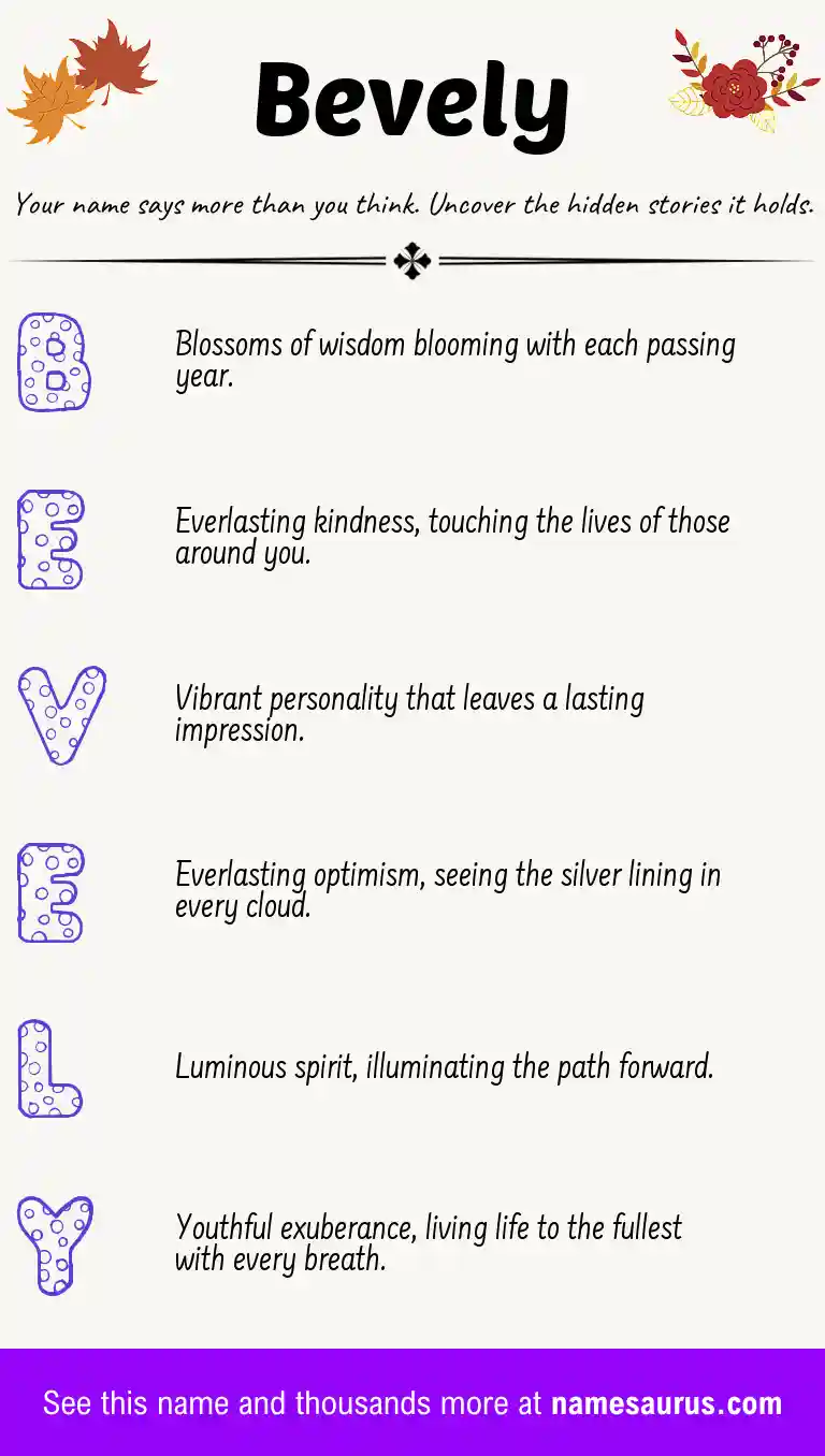Acrostic poem about Bevely.