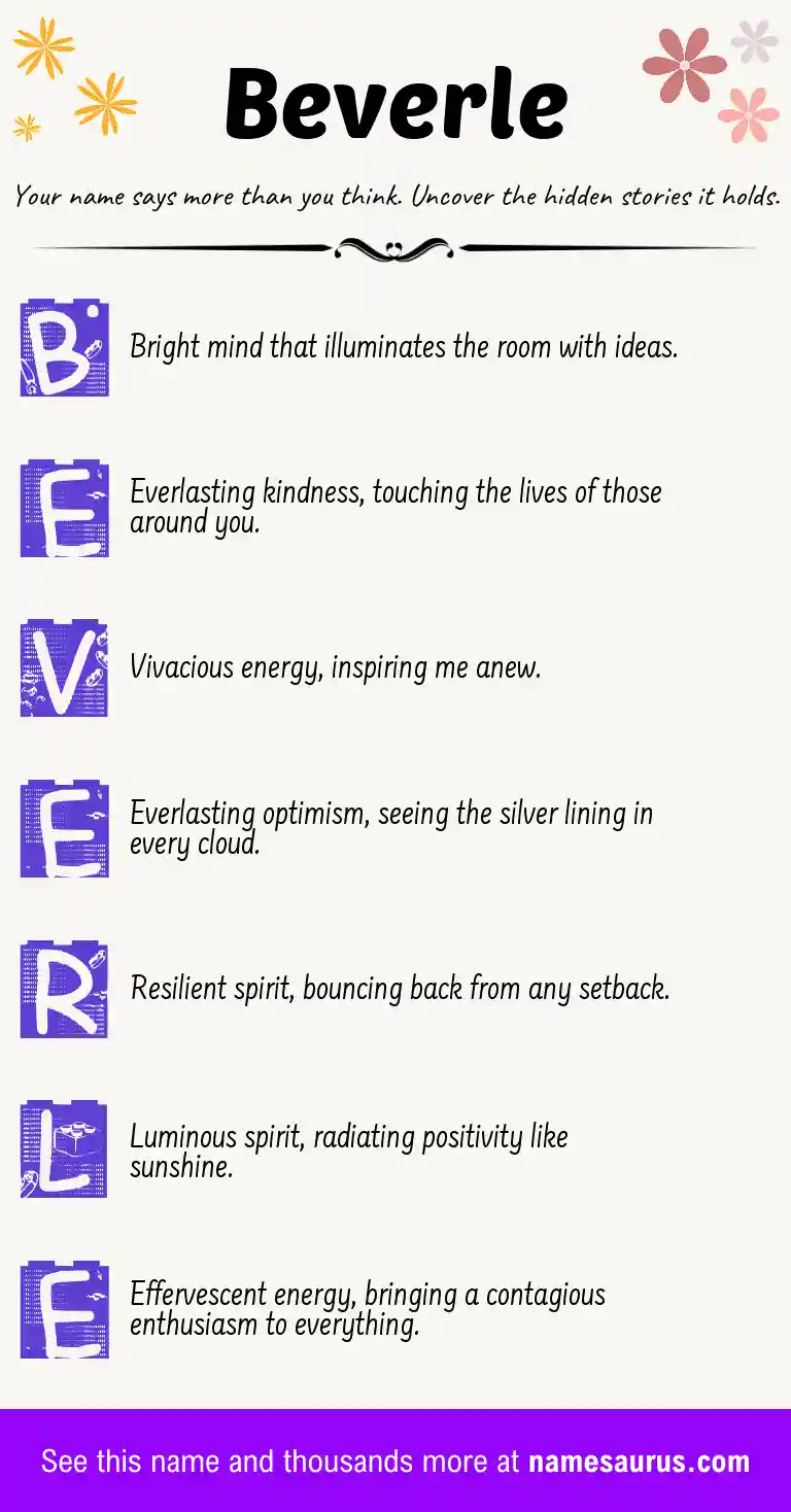 Acrostic poem about Beverle.