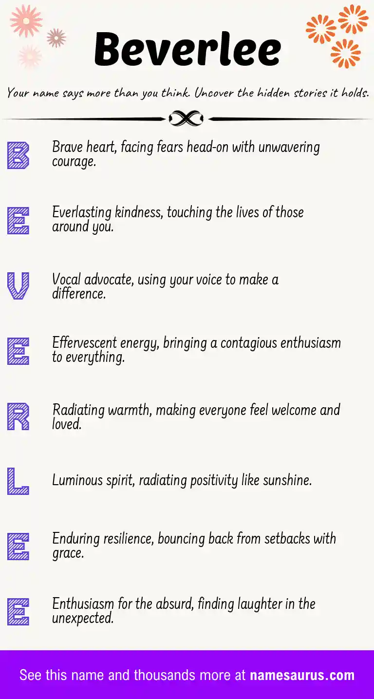 Acrostic poem about Beverlee.