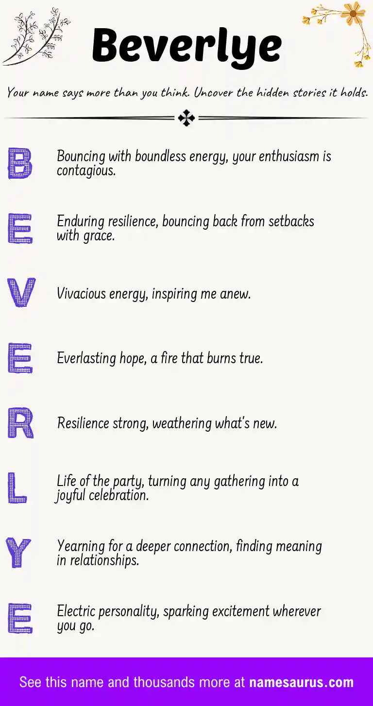 Acrostic poem about Beverlye.