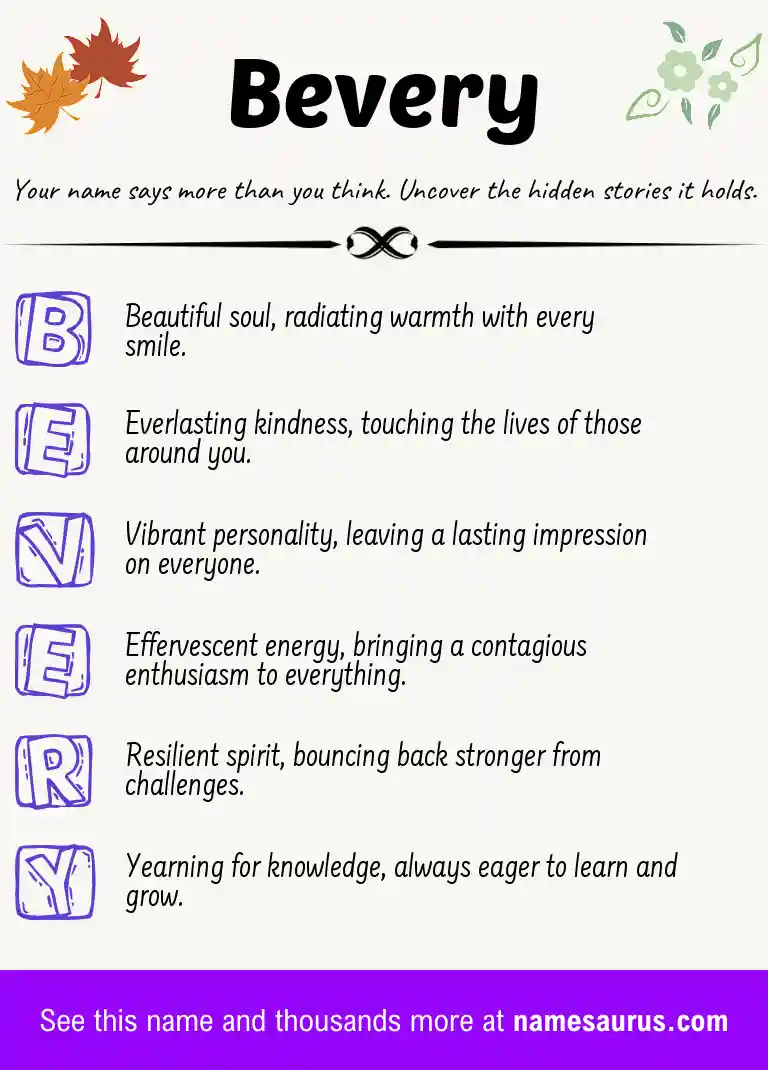 Acrostic poem about Bevery.