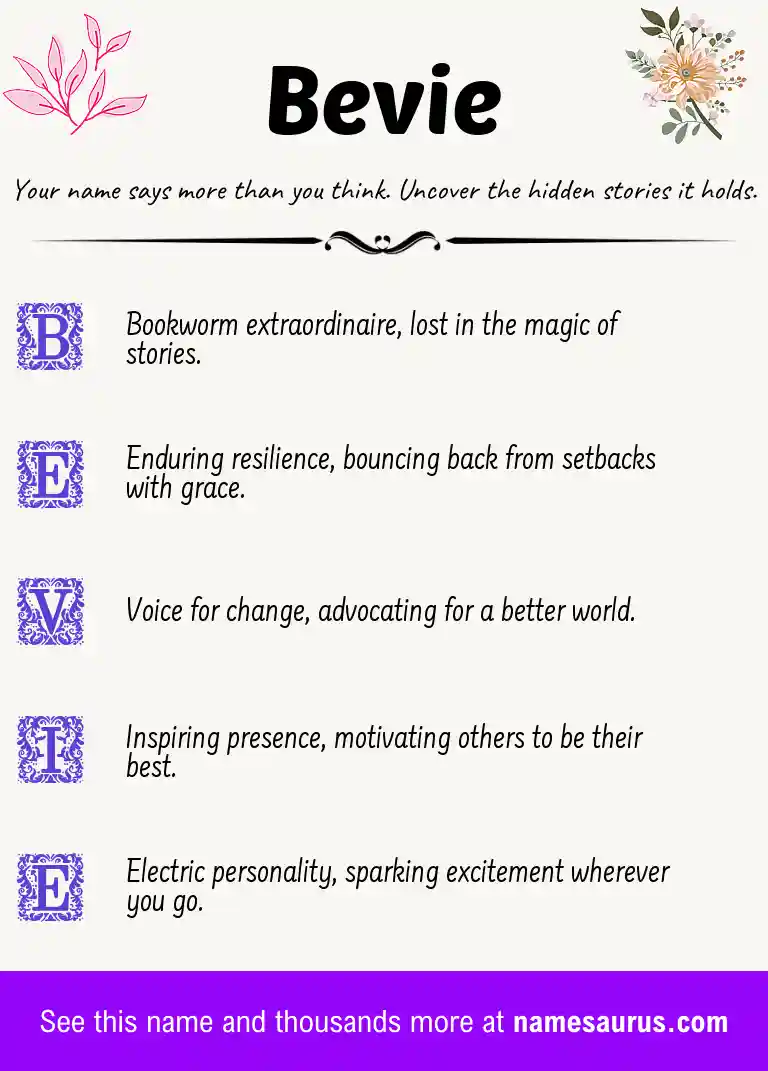 Acrostic poem about Bevie.