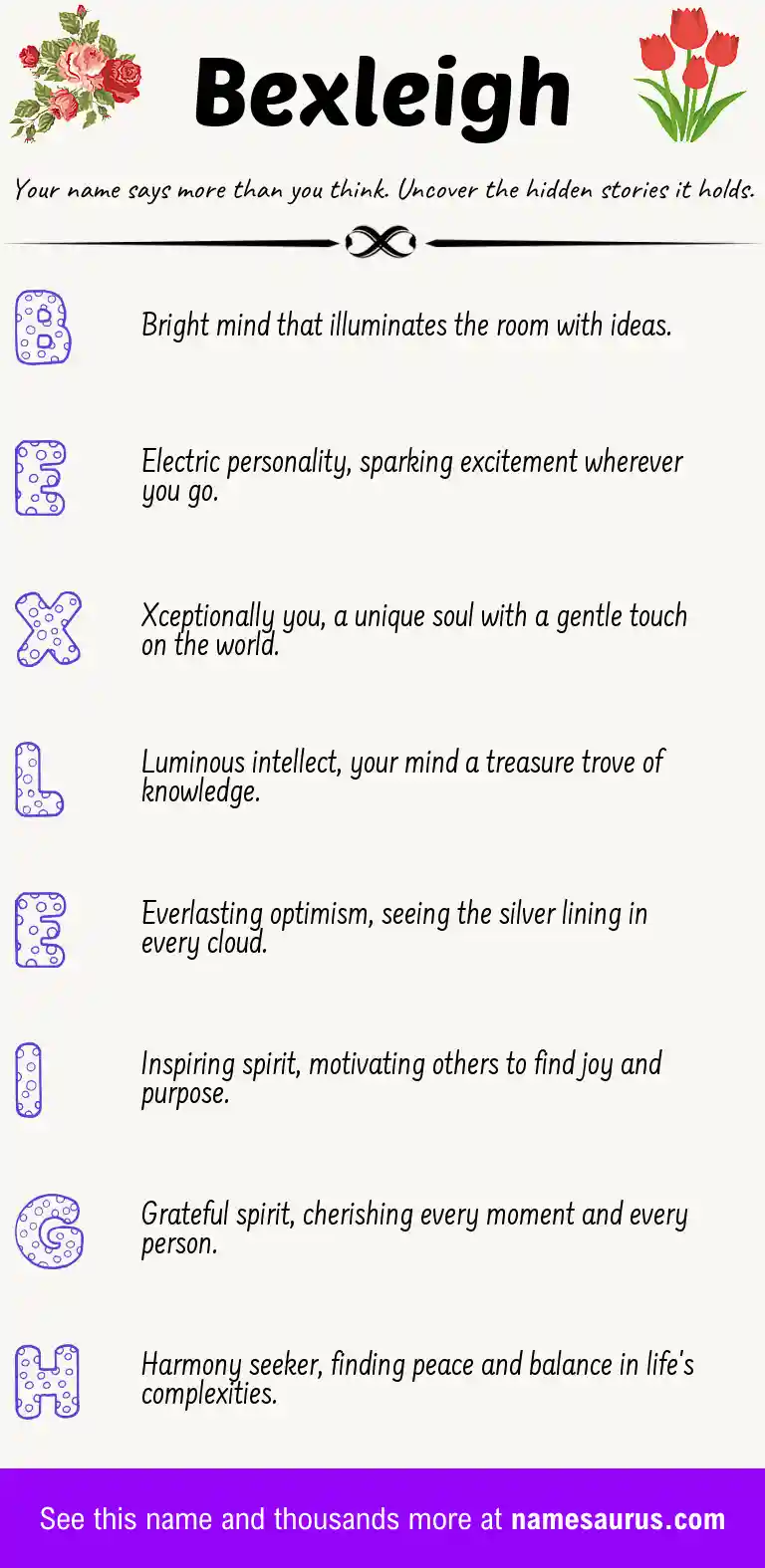 Acrostic poem about Bexleigh.