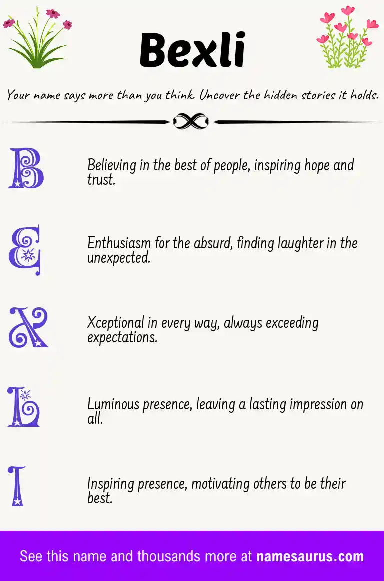 Acrostic poem about Bexli.