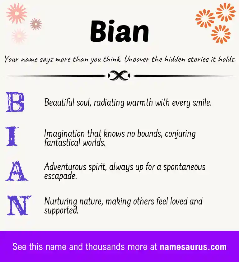 Acrostic poem about Bian.