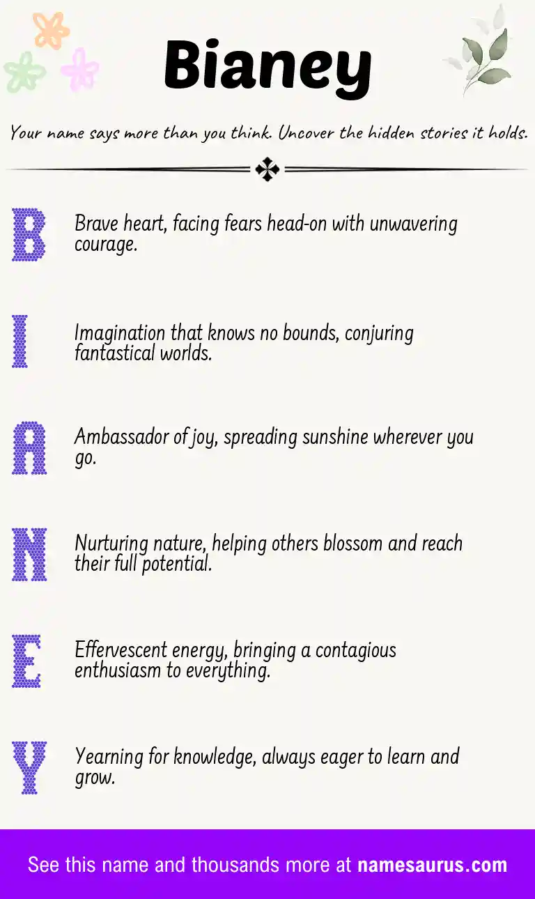 Acrostic poem about Bianey.