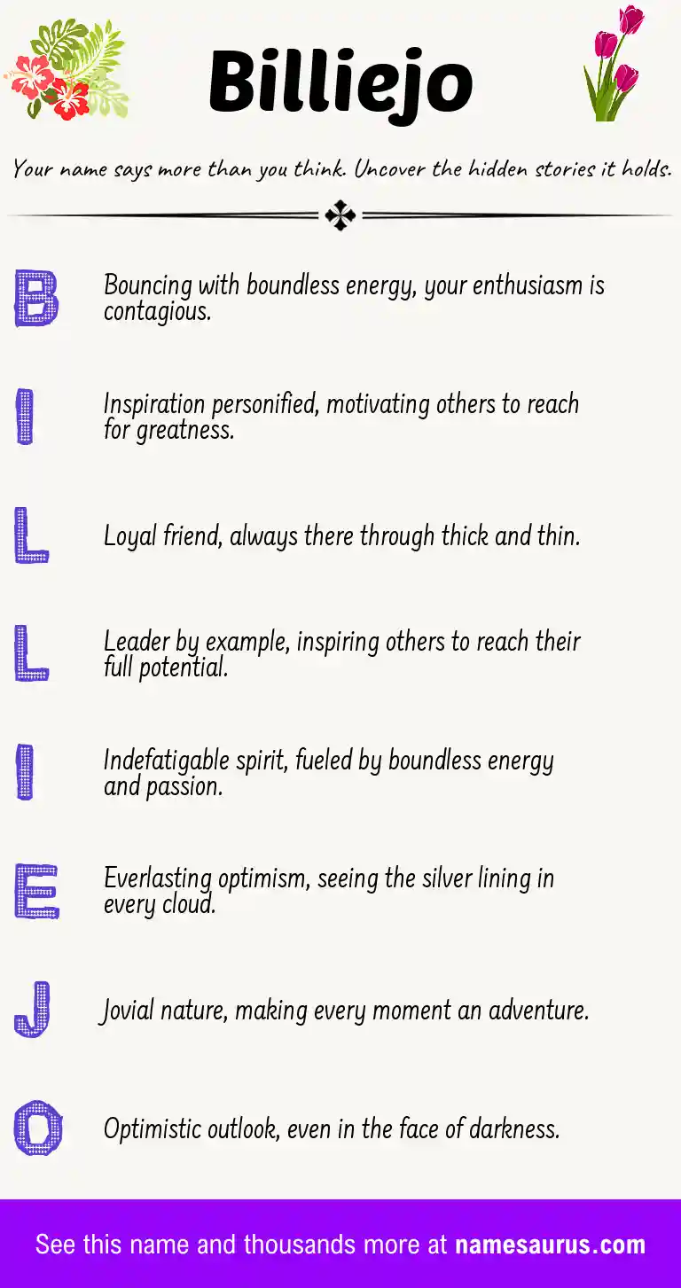 Acrostic poem about Billiejo.