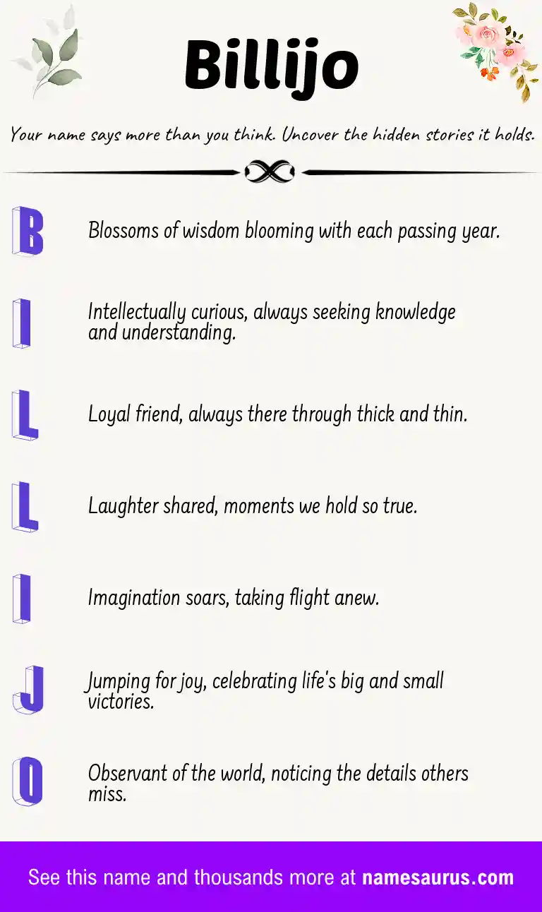Acrostic poem about Billijo.