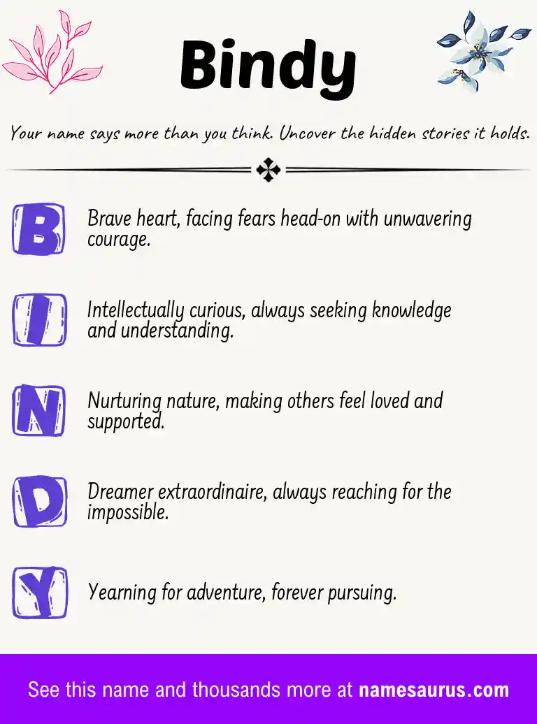 Acrostic poem about Bindy.