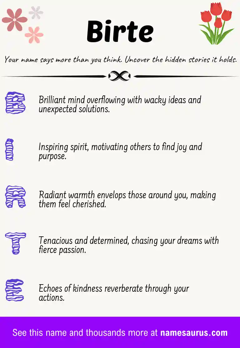Acrostic poem about Birte.