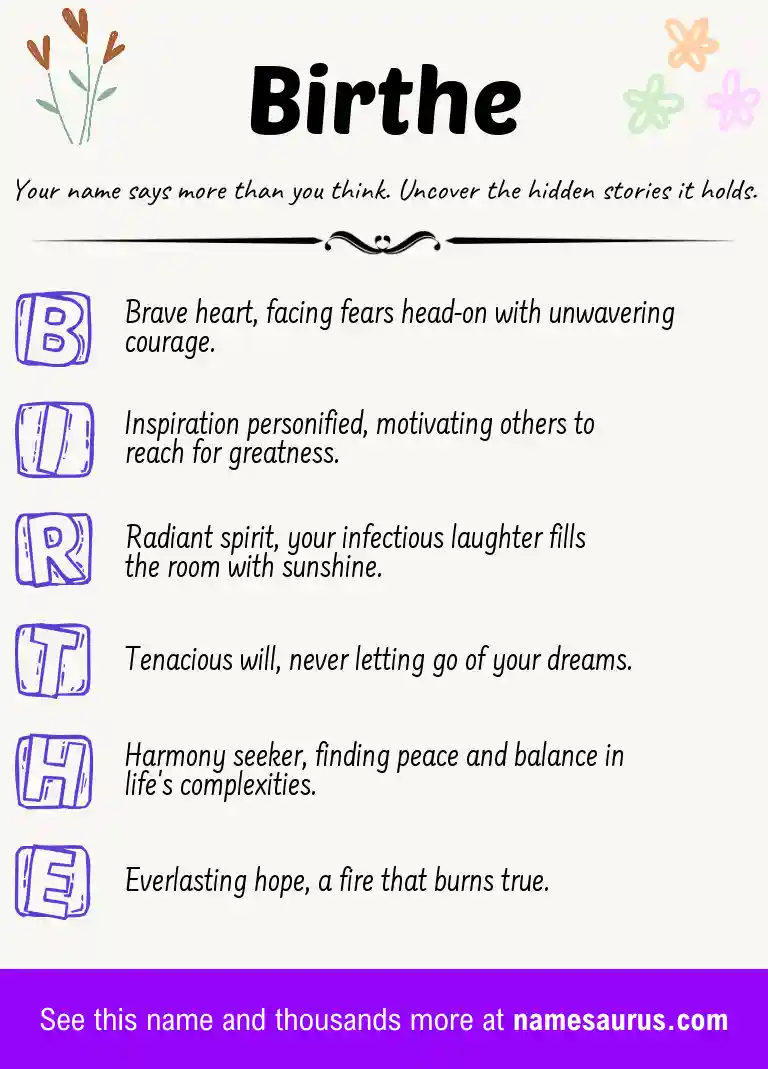 Acrostic poem about Birthe.