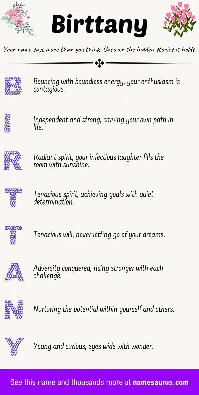 Acrostic poem about Birttany.