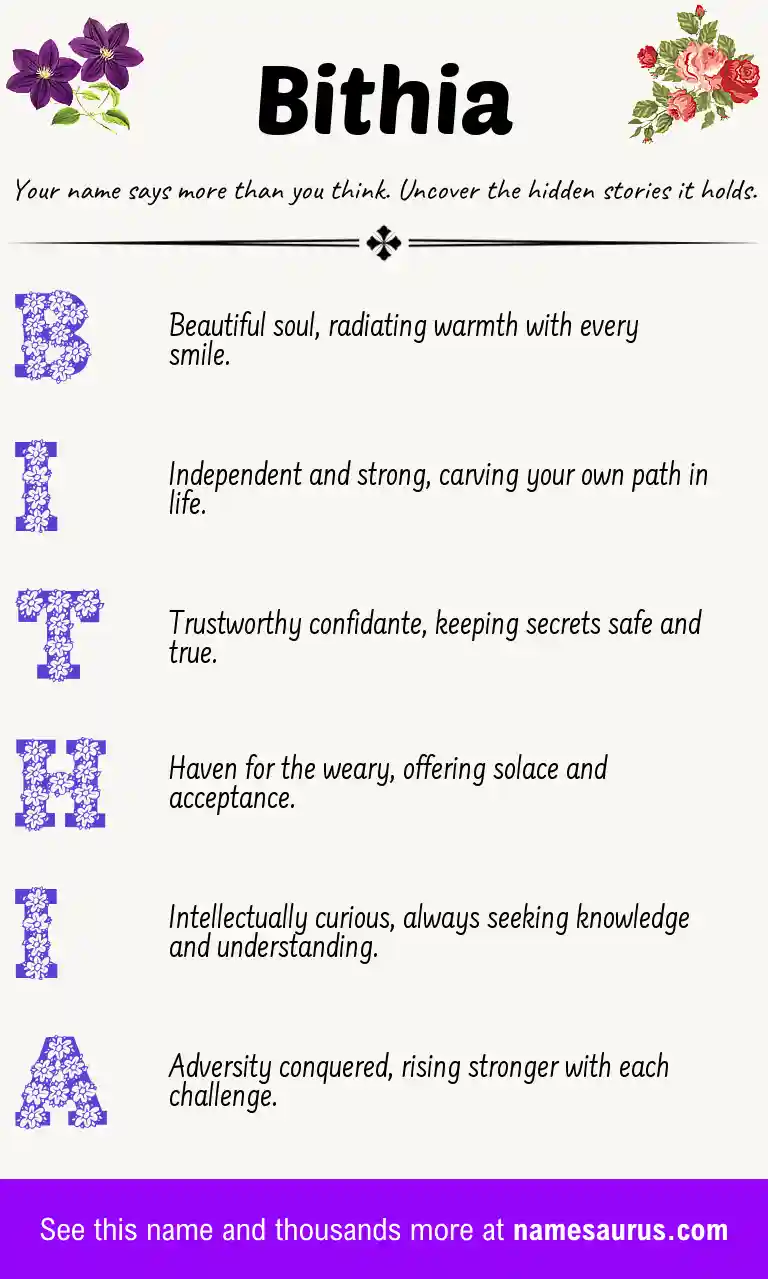 Acrostic poem about Bithia.