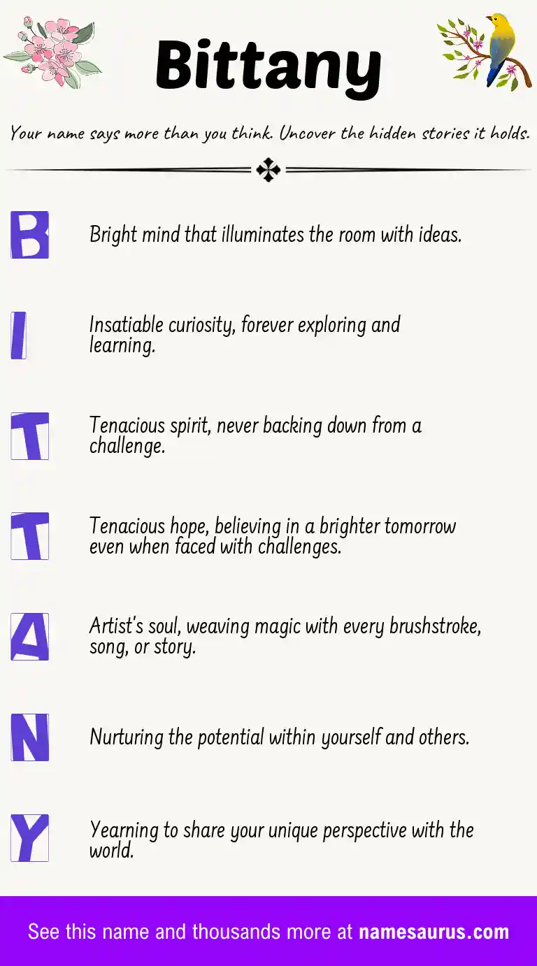Acrostic poem about Bittany.
