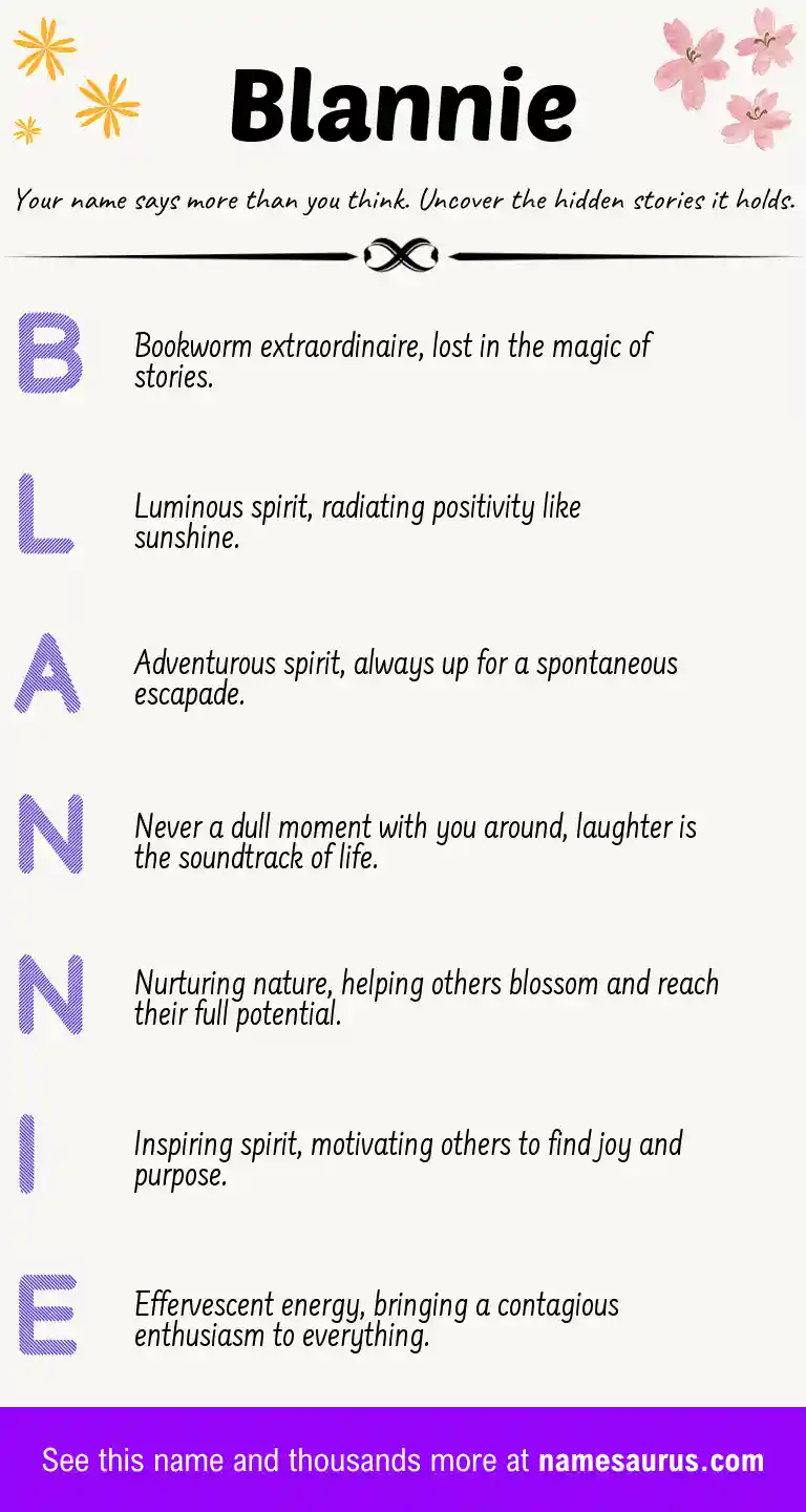 Acrostic poem about Blannie.
