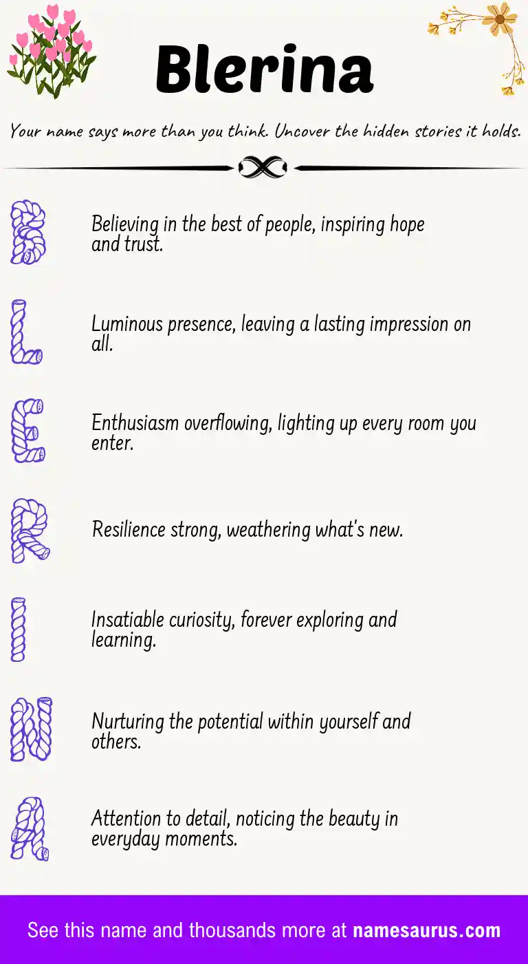 Acrostic poem about Blerina.