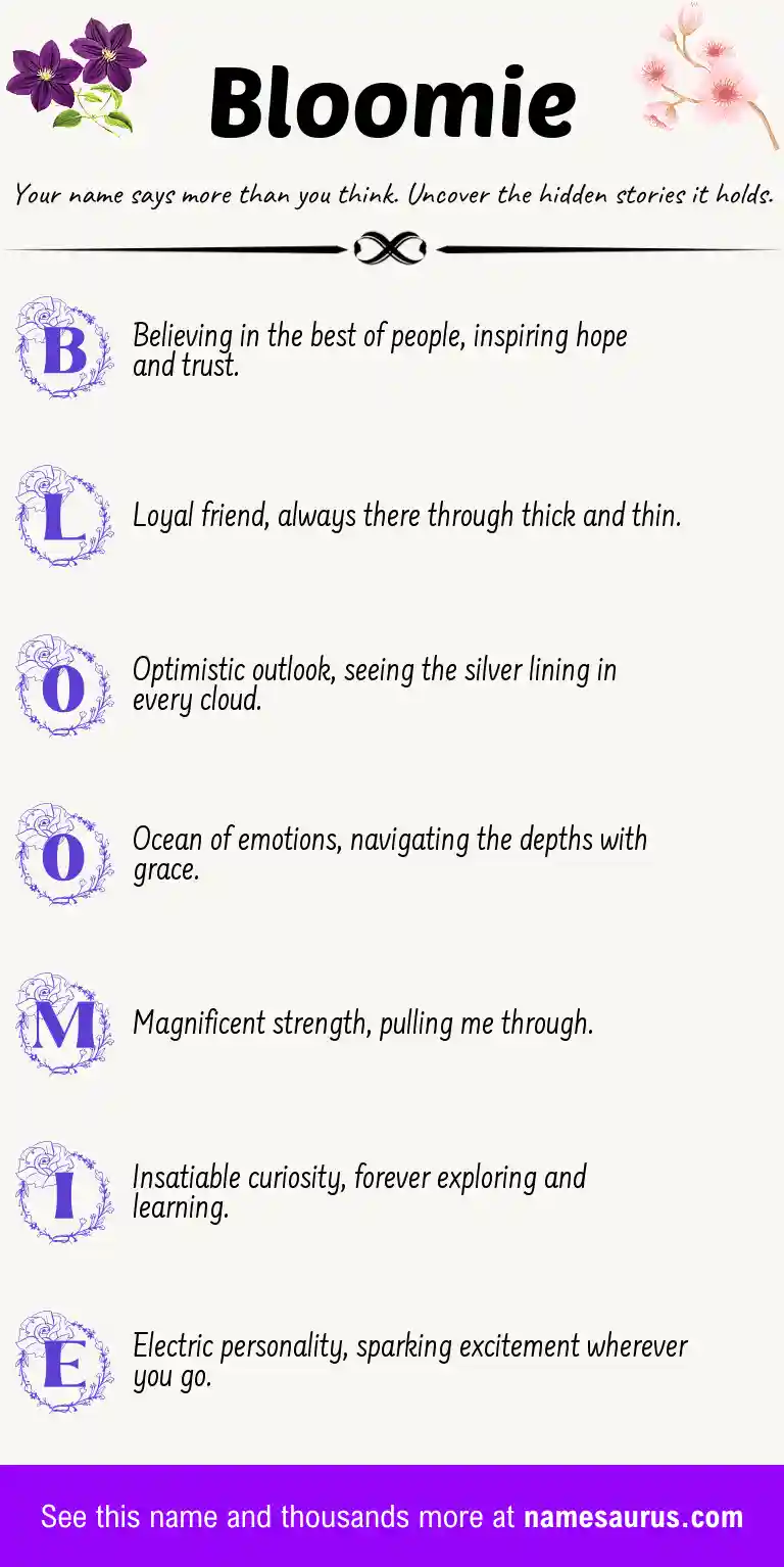 Acrostic poem about Bloomie.