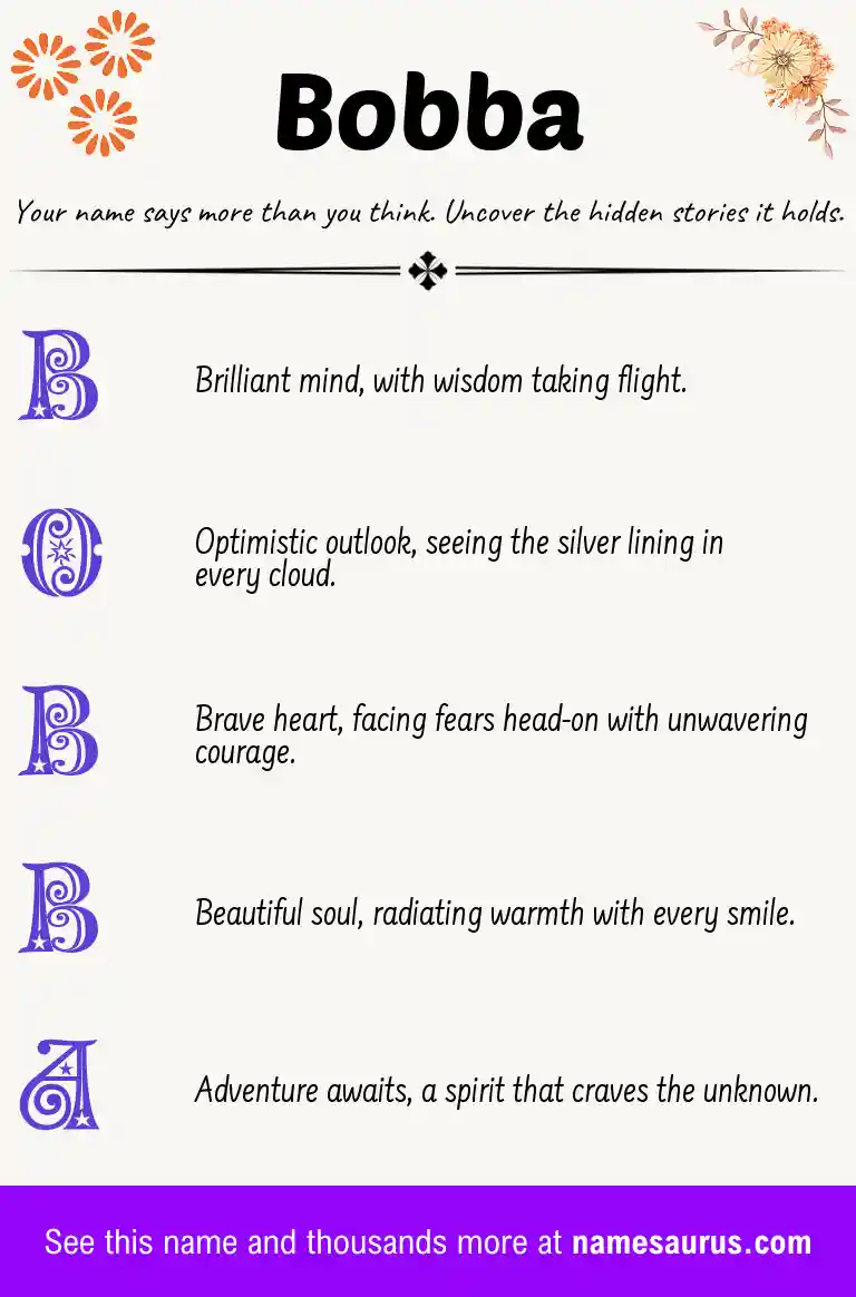 Acrostic poem about Bobba.