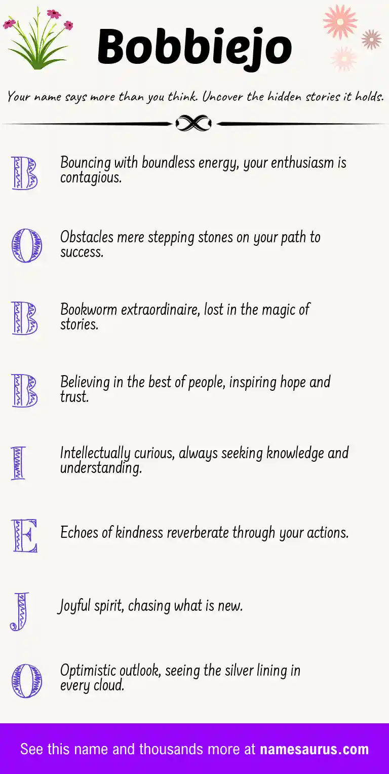 Acrostic poem about Bobbiejo.