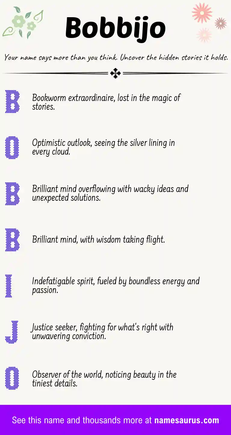 Acrostic poem about Bobbijo.