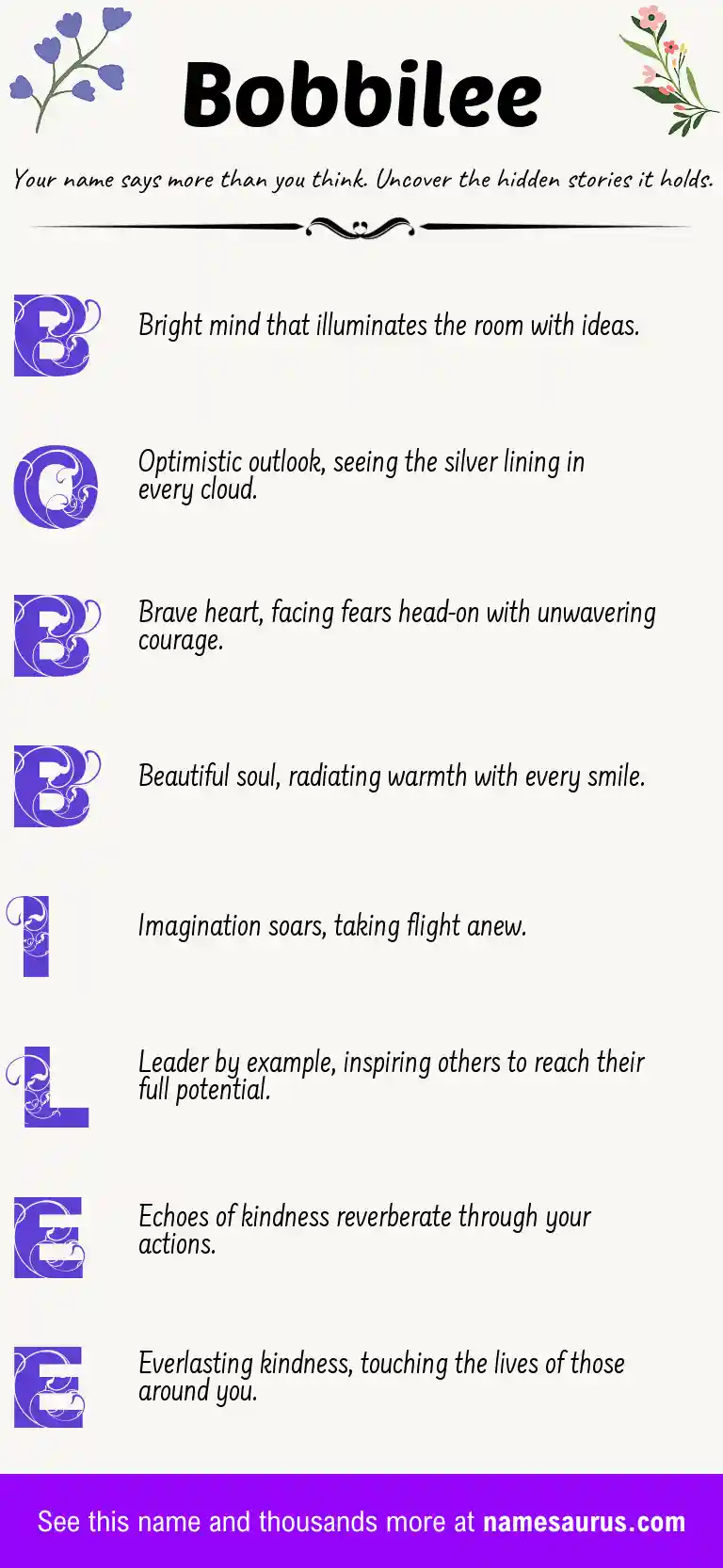 Acrostic poem about Bobbilee.