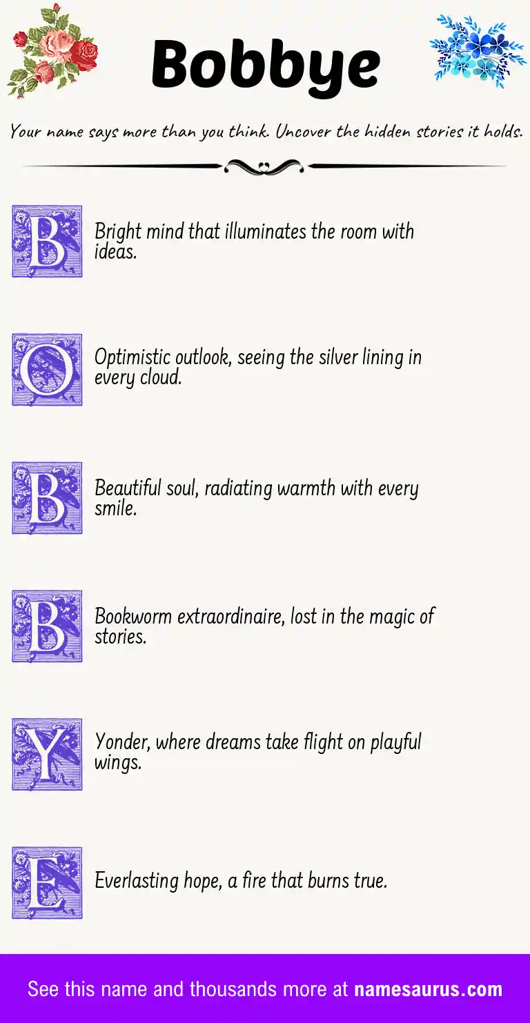 Acrostic poem about Bobbye.