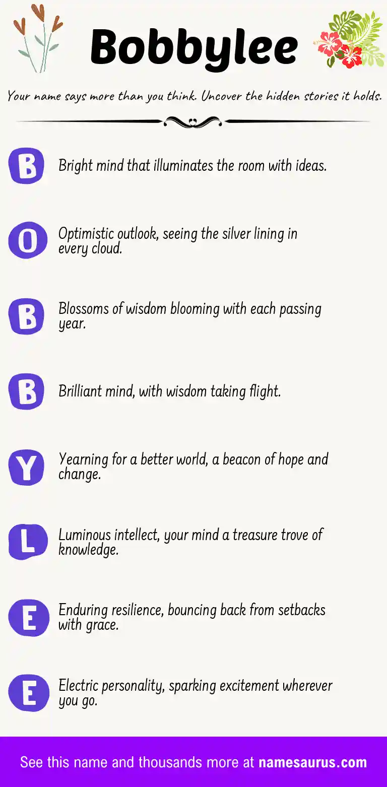 Acrostic poem about Bobbylee.