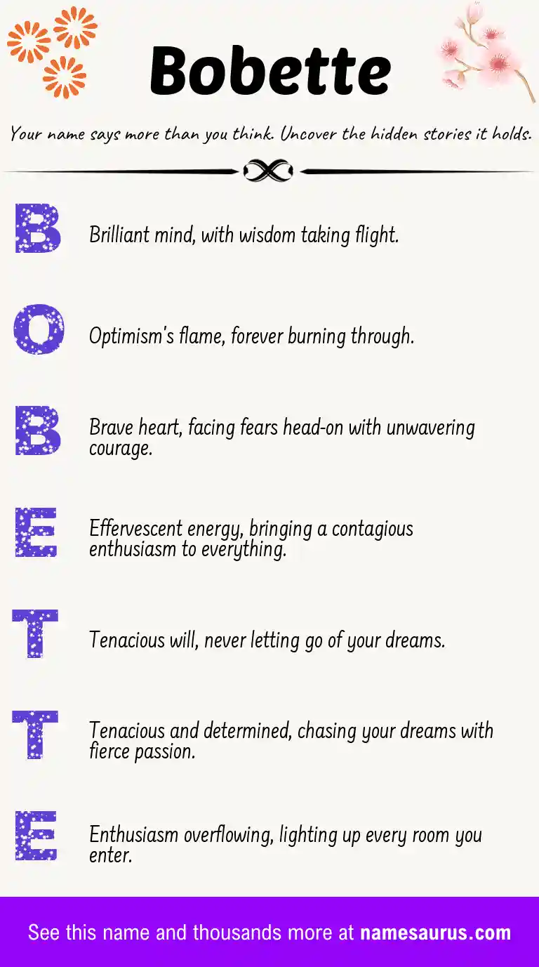 Acrostic poem about Bobette.
