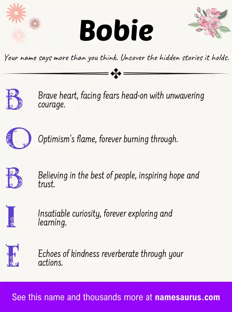 Acrostic poem about Bobie.