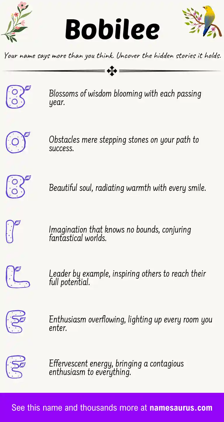 Acrostic poem about Bobilee.
