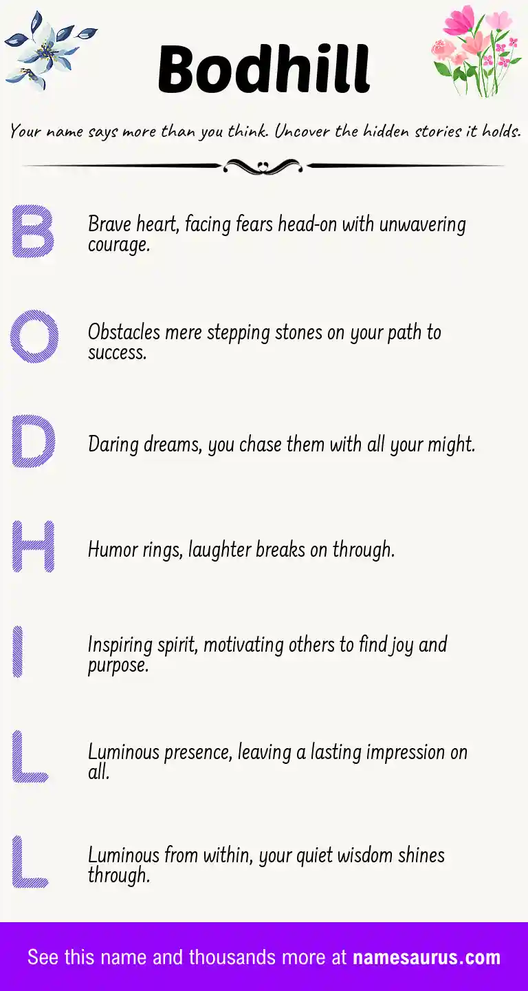 Acrostic poem about Bodhill.