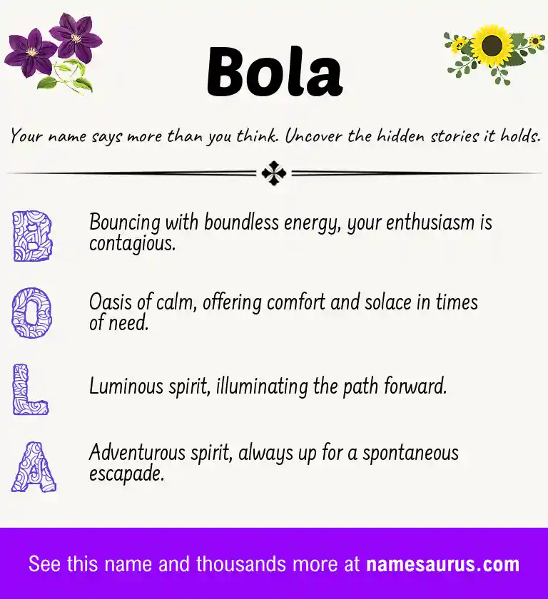 Acrostic poem about Bola.