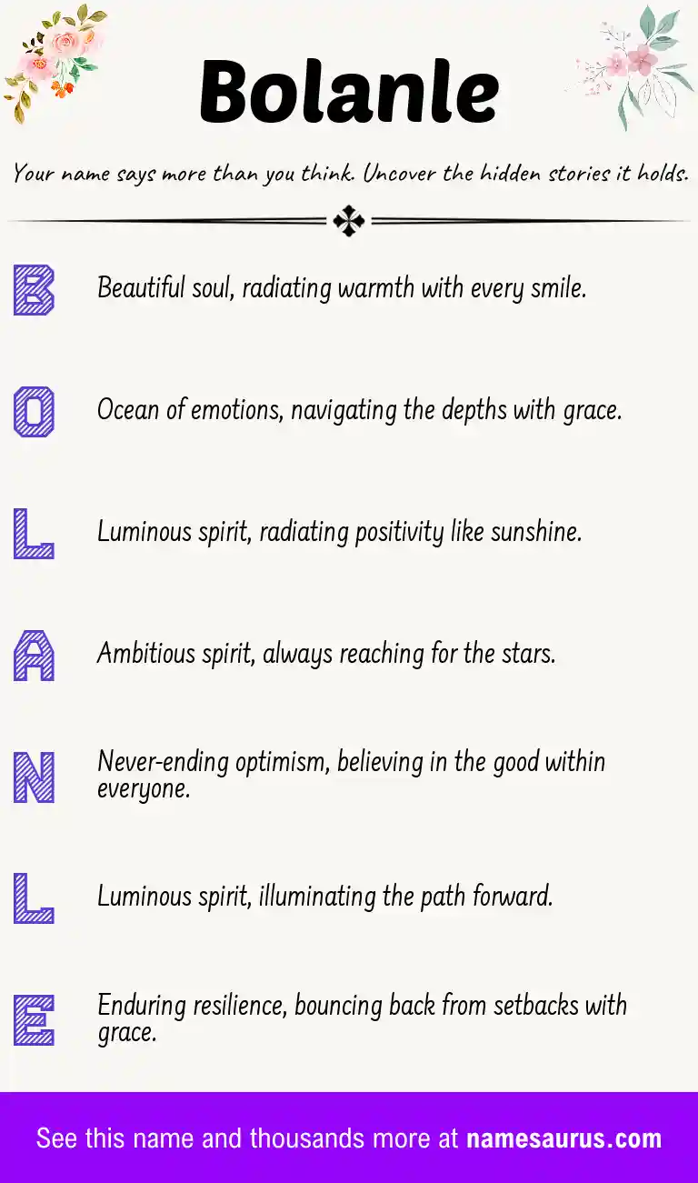 Acrostic poem about Bolanle.