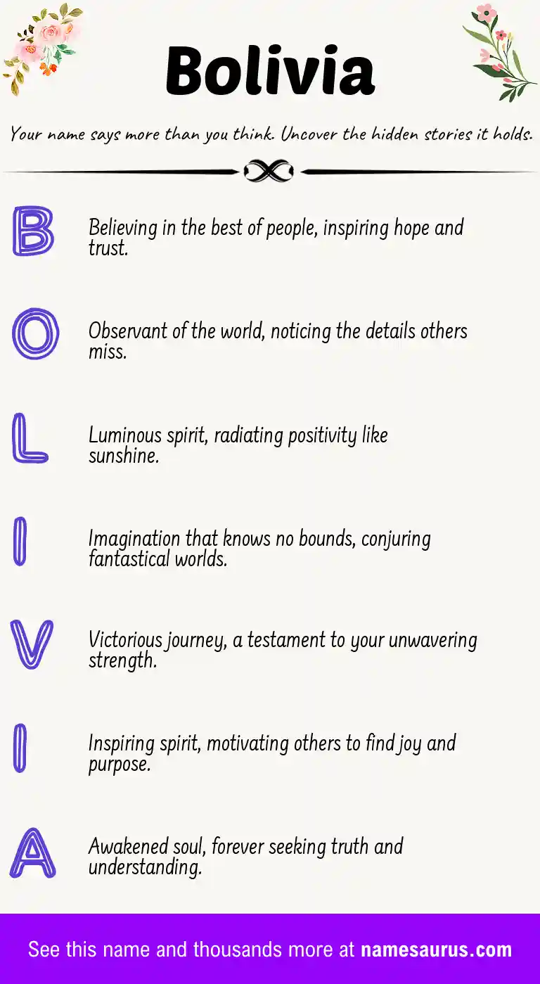 Acrostic poem about Bolivia.