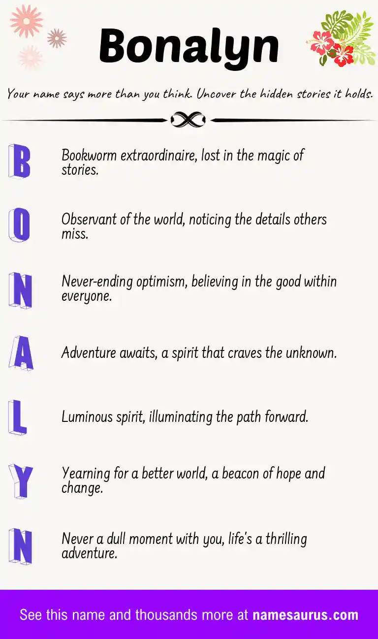 Acrostic poem about Bonalyn.