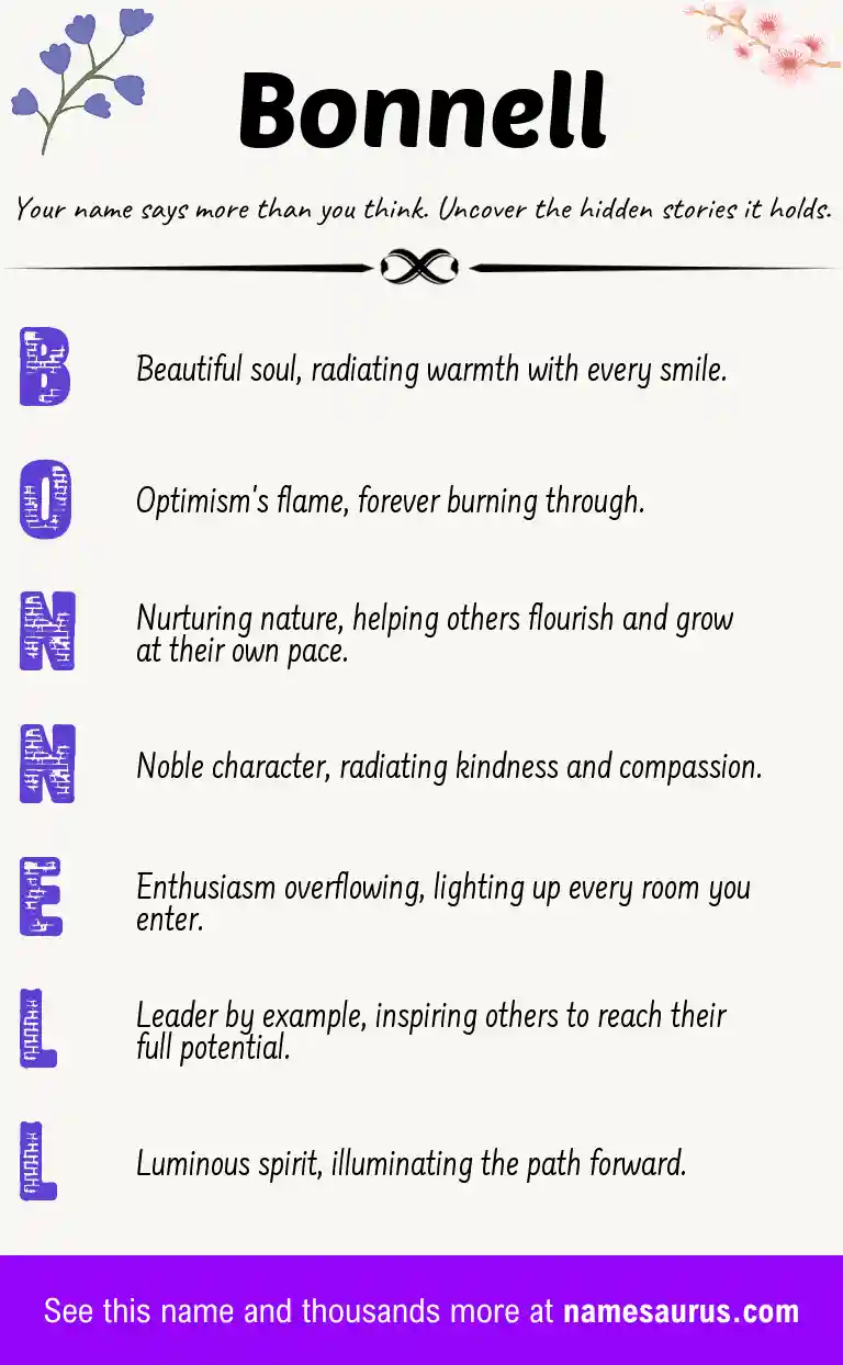 Acrostic poem about Bonnell.