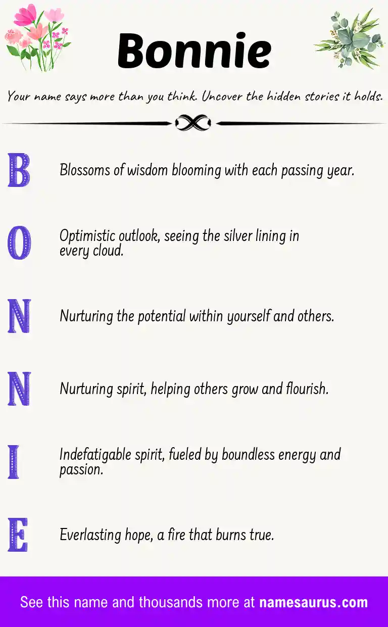 Acrostic poem about Bonnie.