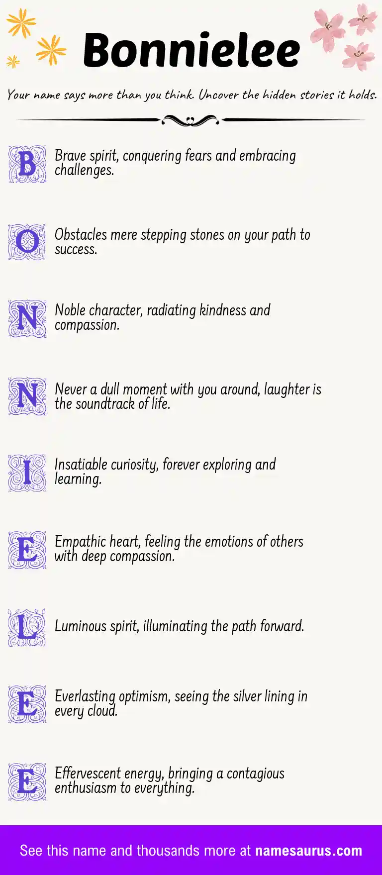 Acrostic poem about Bonnielee.