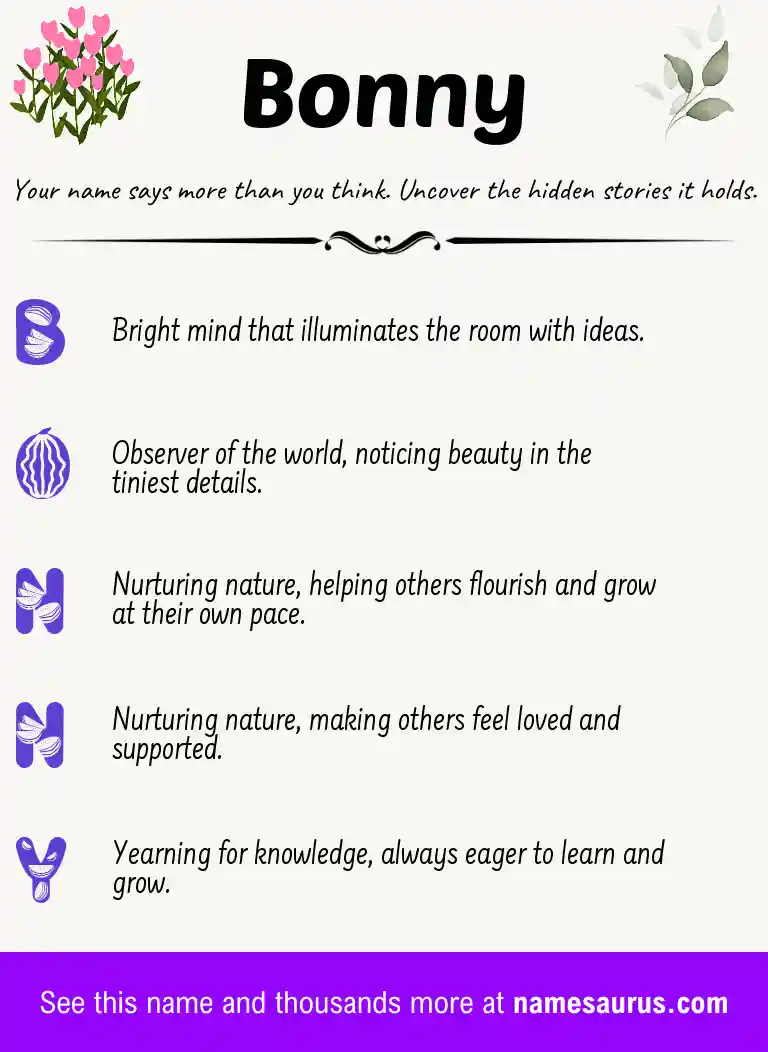 Acrostic poem about Bonny.