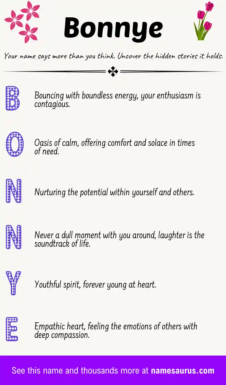 Acrostic poem about Bonnye.