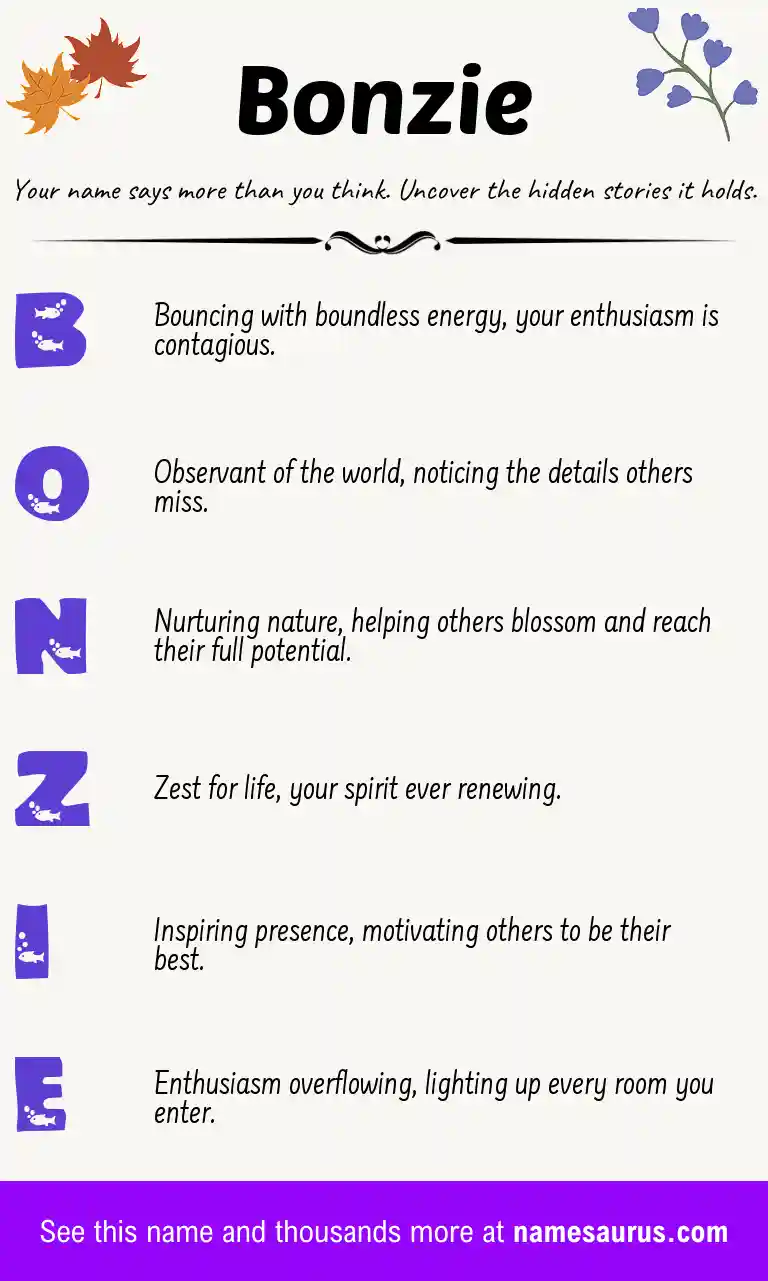 Acrostic poem about Bonzie.